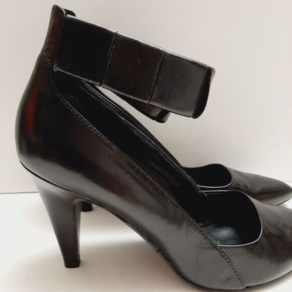 NINE WEST PrepSchool Ankle Strap Pointy Toe High Heel Pumps Black Sz 8.5 M - Picture 4 of 16